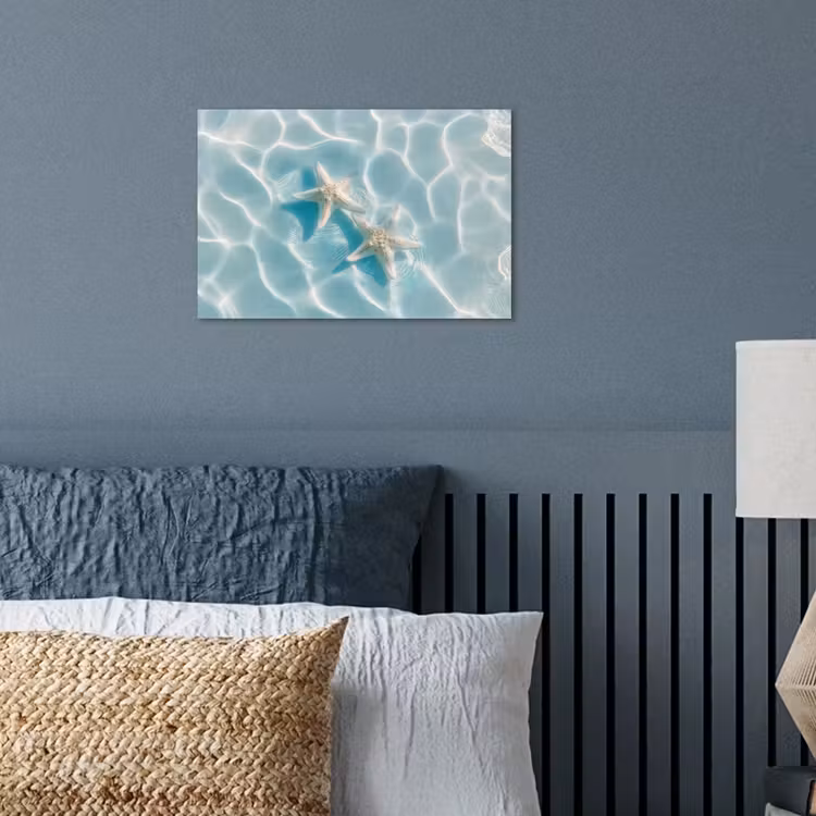 Zeesterren - Golvend water - Rustgevend poster papier klein -sfeer2