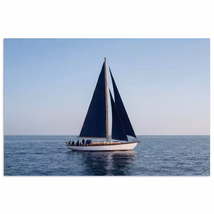 Zeilboot - Zee - Blauw poster papier klein -3d
