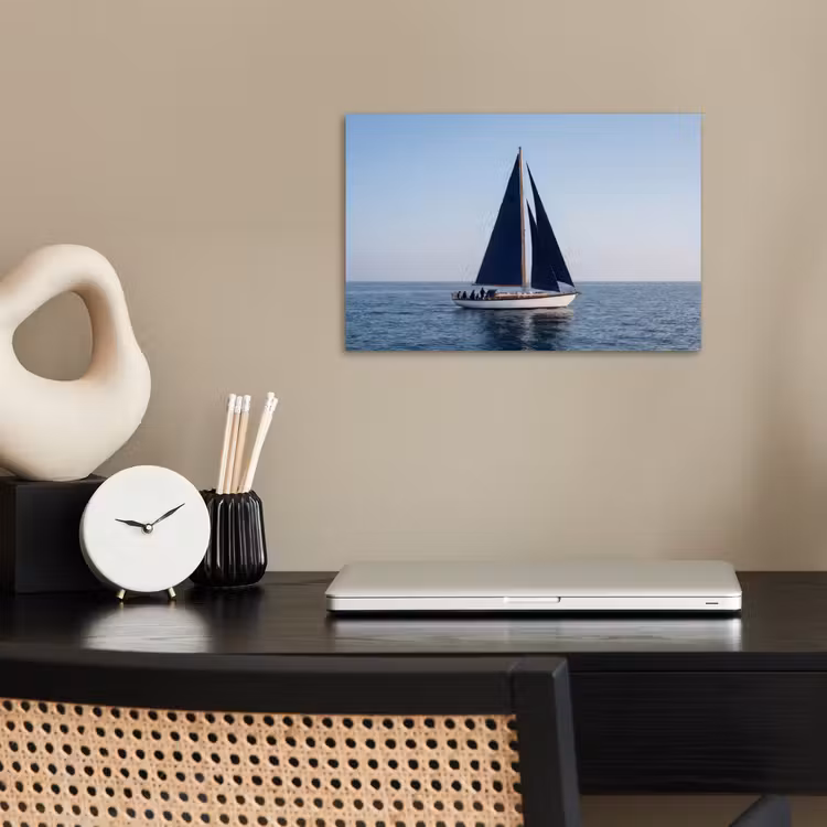 Zeilboot - Zee - Blauw poster papier klein -sfeer1