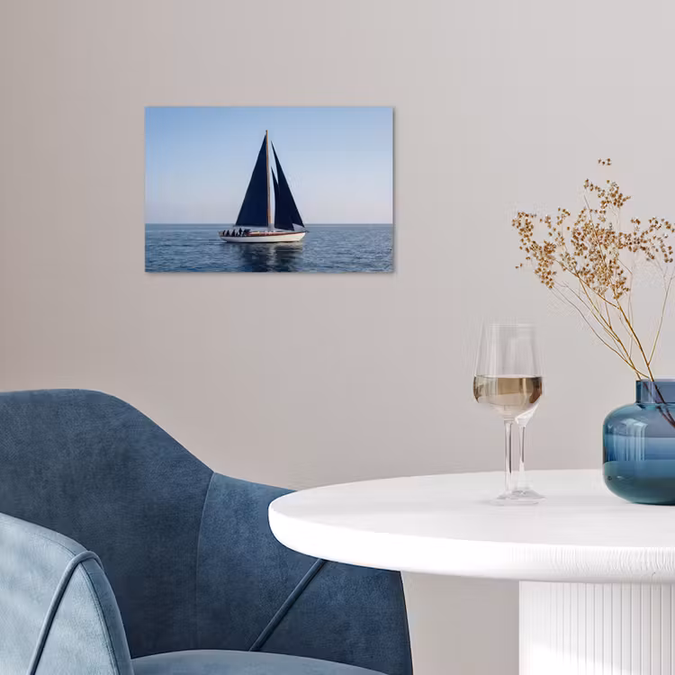 Zeilboot - Zee - Blauw poster papier klein -sfeer3