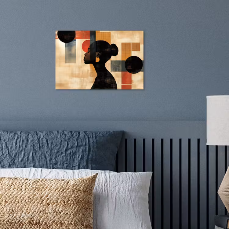 Zijaanzicht - Vrouw - Vormen poster papier klein -sfeer2
