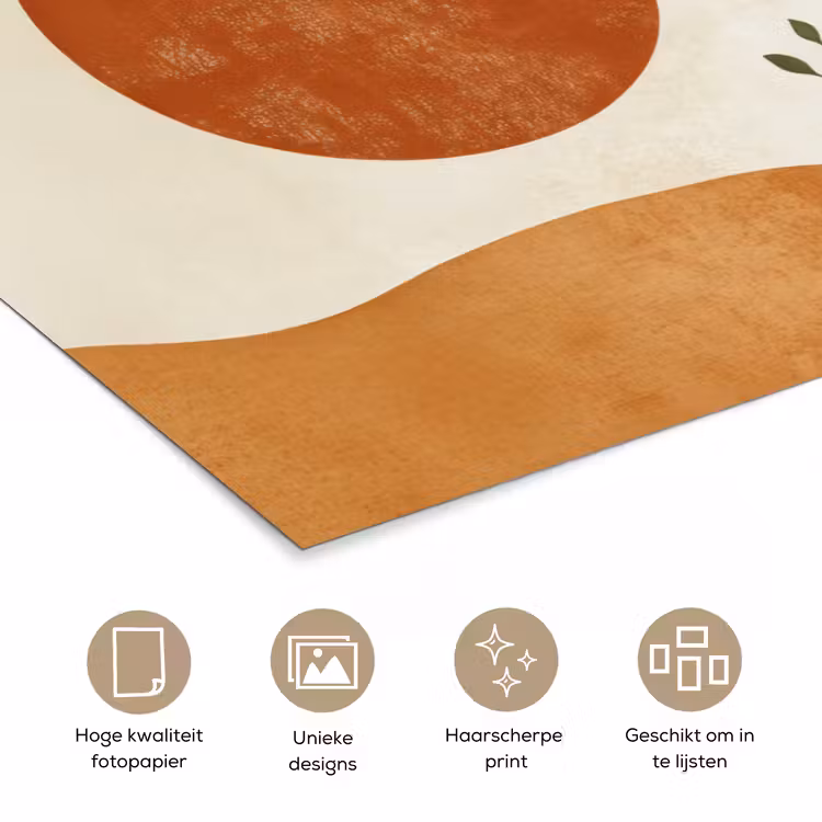 Zon - Abstract - Takken - Oranje poster papier klein -closeup_NL