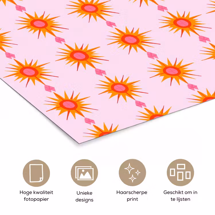 Zon - Motief - Roze poster papier klein 62 -closeup_NL