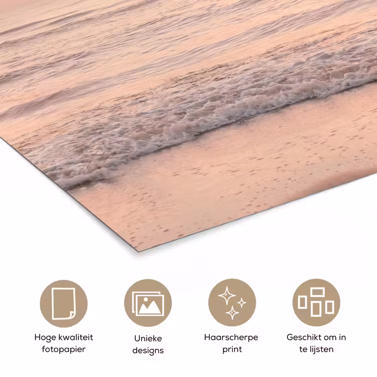Zon - Strand - Roze poster papier klein -closeup_NL