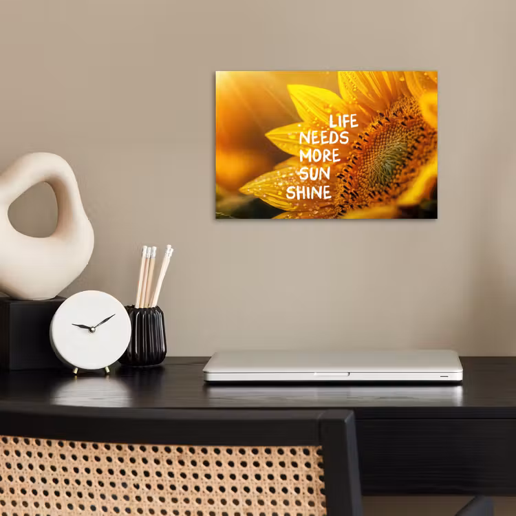 Zonnebloem - Close up - Geel - Quote poster papier klein -sfeer1