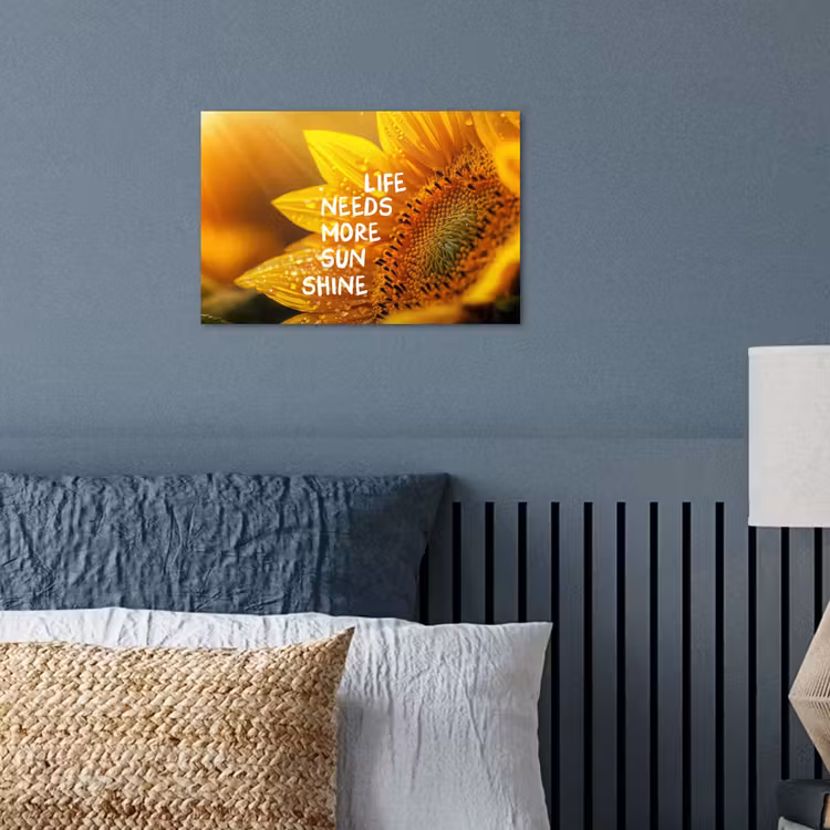 Zonnebloem - Close up - Geel - Quote poster papier klein -sfeer2