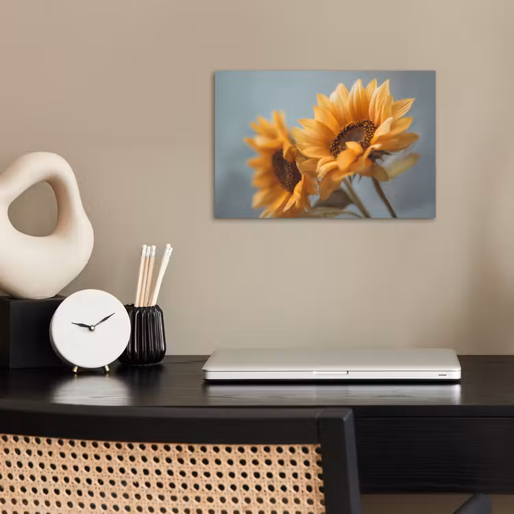 Zonnebloemen - Geel - Wazig poster papier klein -sfeer1
