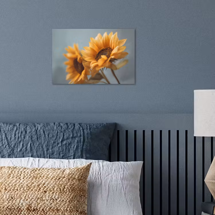Zonnebloemen - Geel - Wazig poster papier klein -sfeer2
