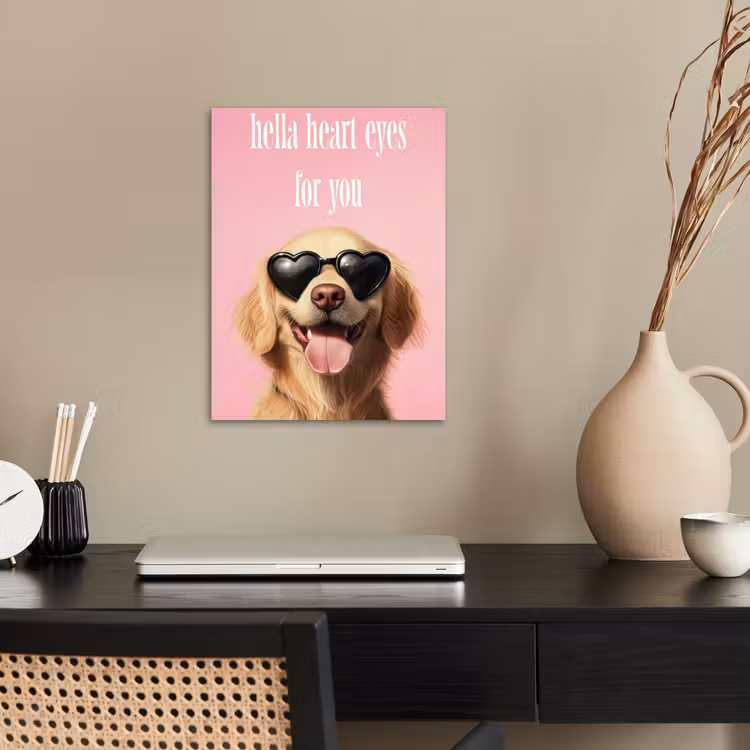 Zonnebril - Hartjes - Hond - Valentijn poster papier klein -sfeer1