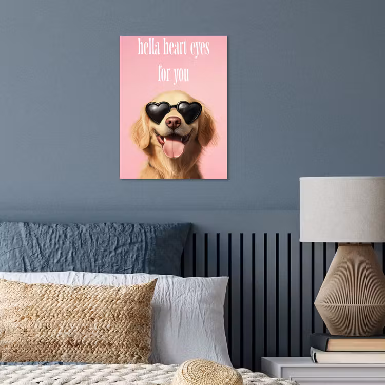 Zonnebril - Hartjes - Hond - Valentijn poster papier klein -sfeer2