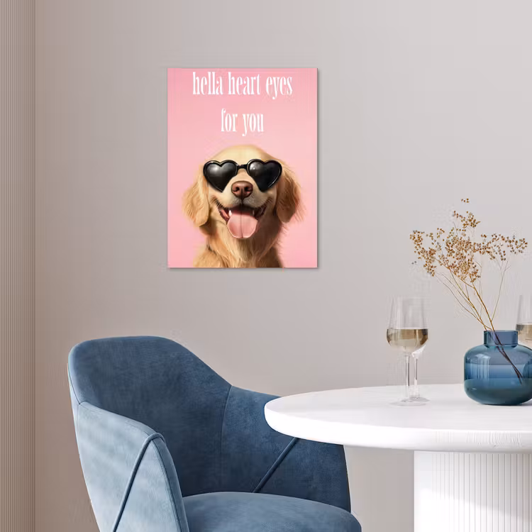 Zonnebril - Hartjes - Hond - Valentijn poster papier klein -sfeer3