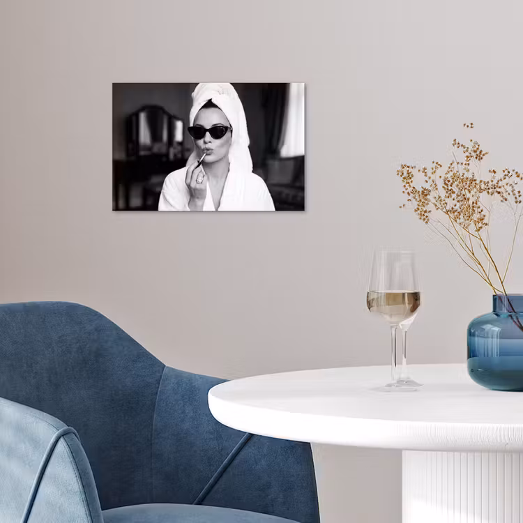 Zonnebril - Vrouw - Zwart - Wit poster papier klein -sfeer3