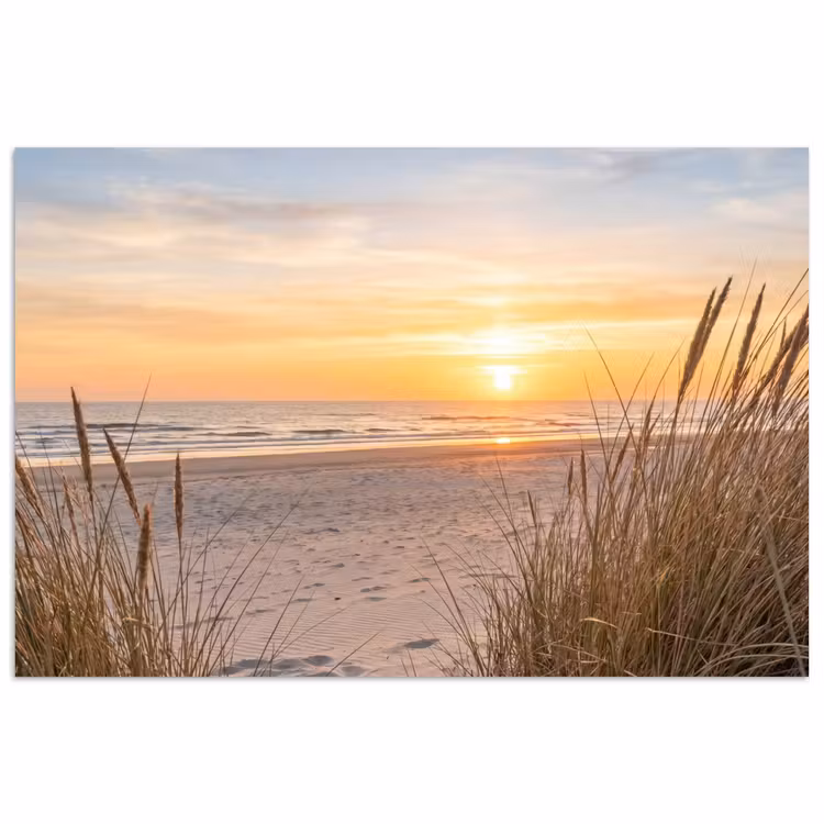 Zonsondergang - Duinen - Zee poster papier klein -3d