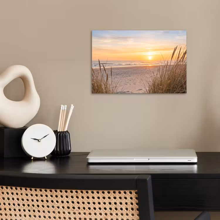 Zonsondergang - Duinen - Zee poster papier klein -sfeer1