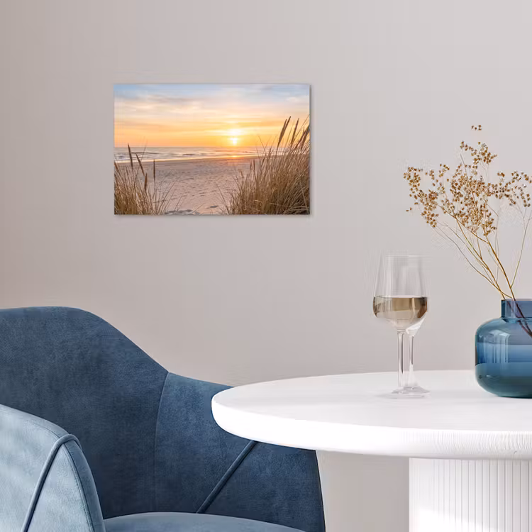 Zonsondergang - Duinen - Zee poster papier klein -sfeer3