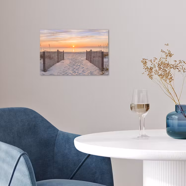 Zonsondergang - Strand - Zand poster papier klein -sfeer3