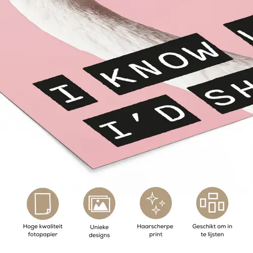 Zwaan - Vogel - Decoratie - Roze poster papier klein -closeup_NL