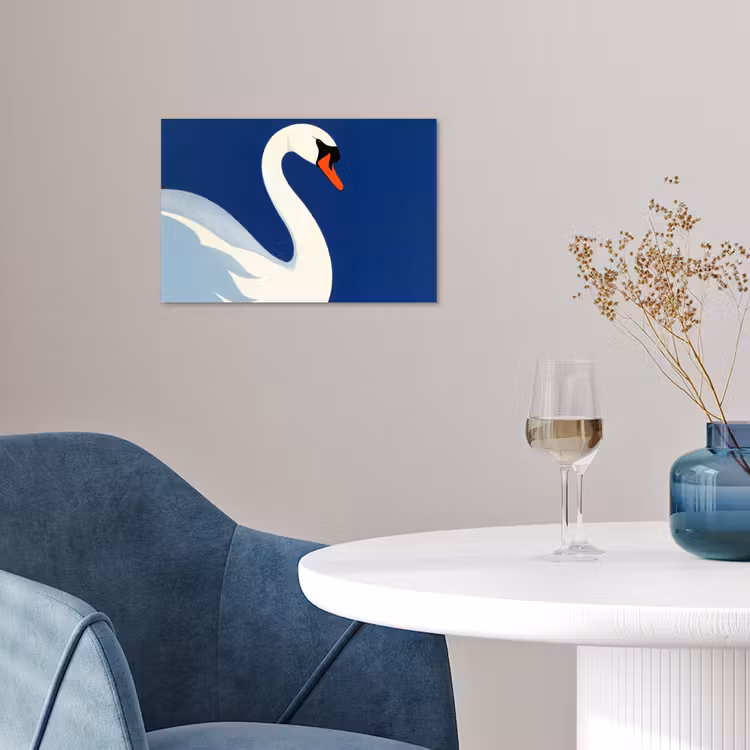 Zwaan - Wit - Snavel - Illustratie poster papier klein -sfeer3