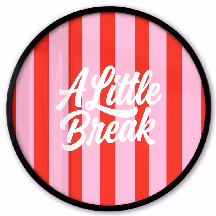 A Little Break - Strepen - Rood - Roze Fotolijst rond zonder passe partout klein -3d