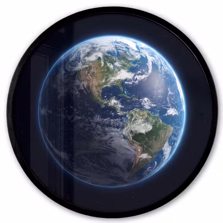 Ronde fotolijst - Aarde - Ruimte - Kosmos - Aarde - Ruimte - Kosmos Fotolijst rond zonder passe partout klein