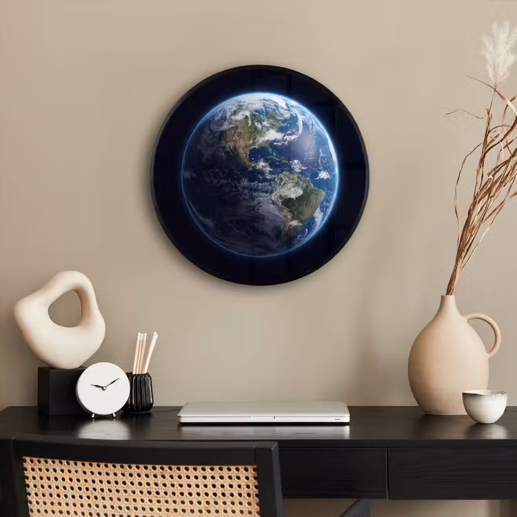 Ronde fotolijst - Aarde - Ruimte - Kosmos - Aarde - Ruimte - Kosmos Fotolijst rond zonder passe partout klein