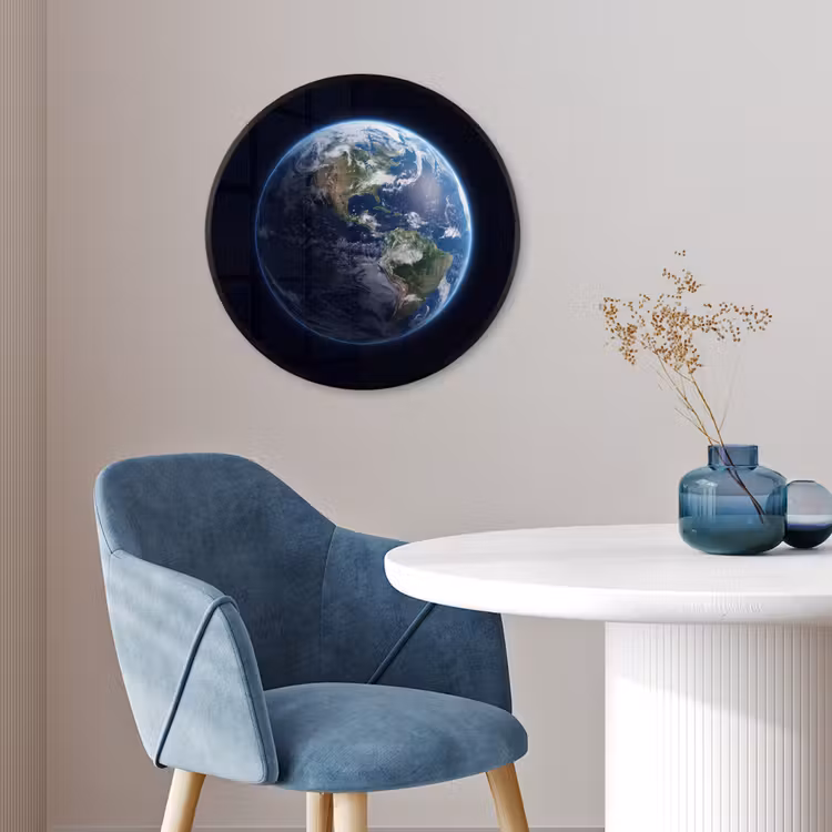 Ronde fotolijst - Aarde - Ruimte - Kosmos - Aarde - Ruimte - Kosmos Fotolijst rond zonder passe partout klein