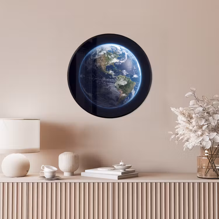 Ronde fotolijst - Aarde - Ruimte - Kosmos - Aarde - Ruimte - Kosmos Fotolijst rond zonder passe partout klein