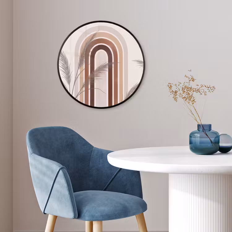 Abstract - Bogen - Plant - Boho - Beige Fotolijst rond zonder passe partout klein -sfeer2