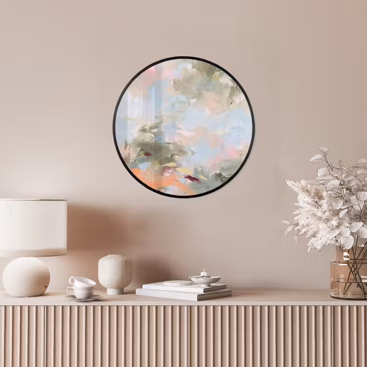 Abstract - Borstelstreken - Kunst - Modern - Pastel Fotolijst rond zonder passe partout klein -sfeer3
