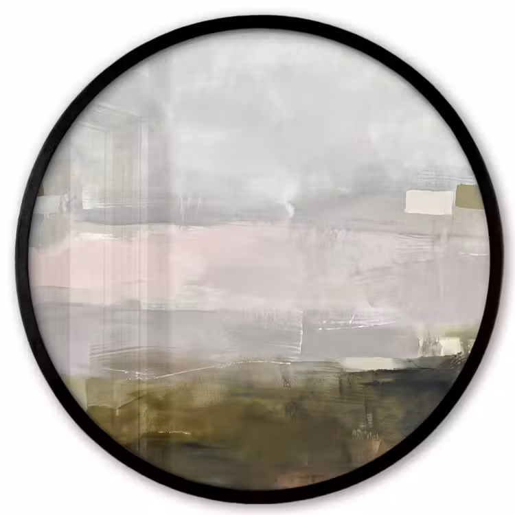 Abstract - Gelaagd - Kunst - Modern - Grijs-Groen Fotolijst rond zonder passe partout klein -3d
