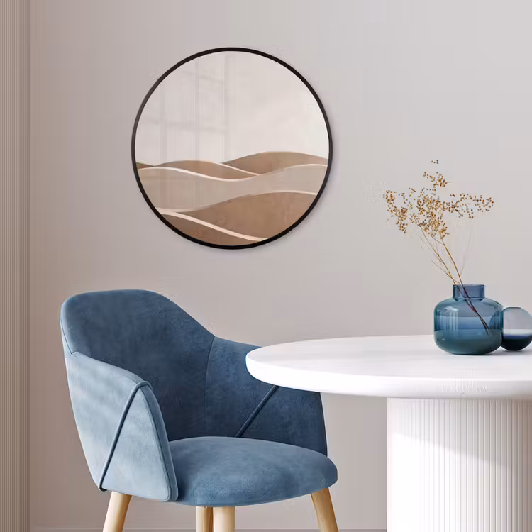 Abstract - Golven - Modern - Beige Fotolijst rond zonder passe partout klein -sfeer2
