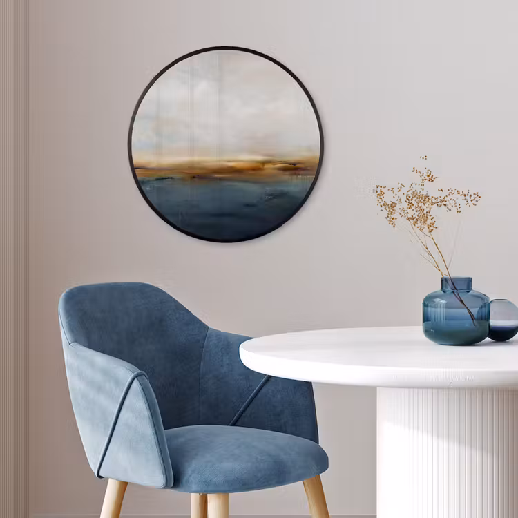 Abstract - Horizon - Water - Modern - Beige Fotolijst rond zonder passe partout klein -sfeer2
