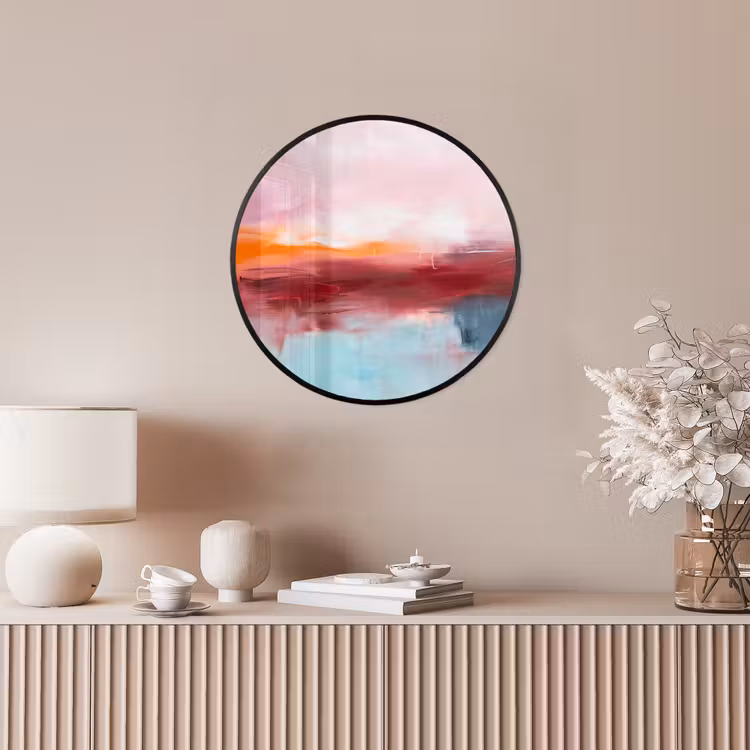 Abstract - Kleuren - Modern - Kunst - Roze Fotolijst rond zonder passe partout klein -sfeer3