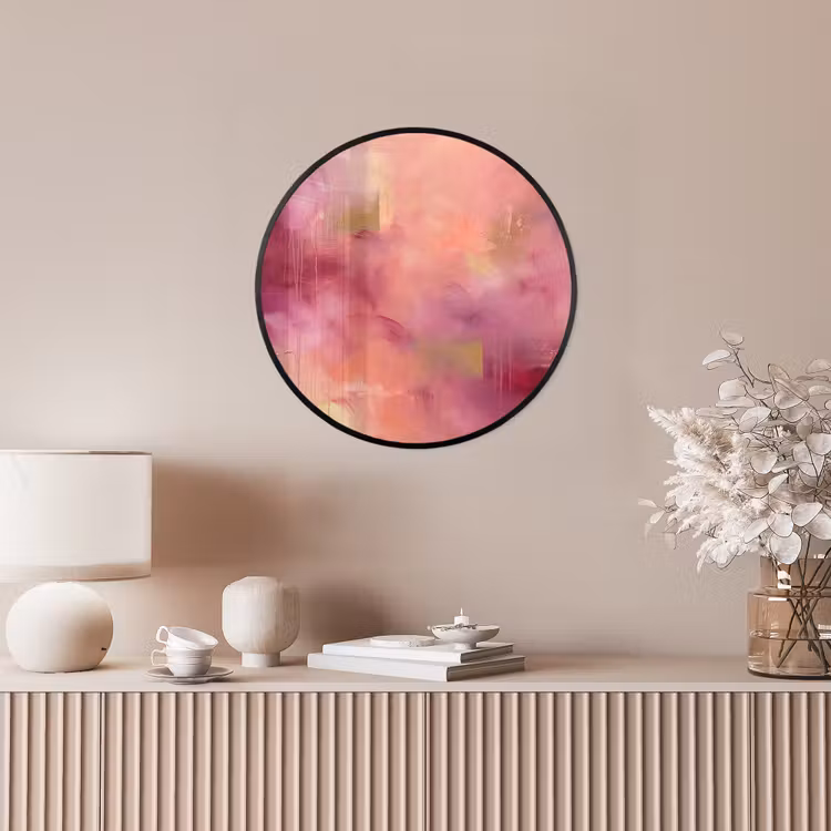 Abstract - Kleuren - Modern - Roze - Paars Fotolijst rond zonder passe partout klein -sfeer3