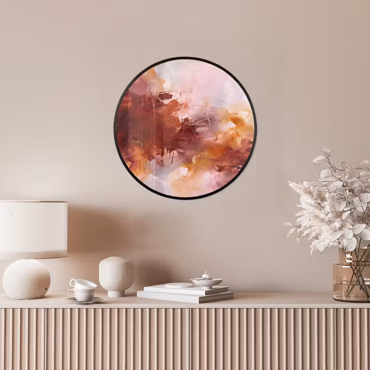 Abstract - Kleurrijk - Kunst - Modern - Roze-Rood Fotolijst rond zonder passe partout klein -sfeer3