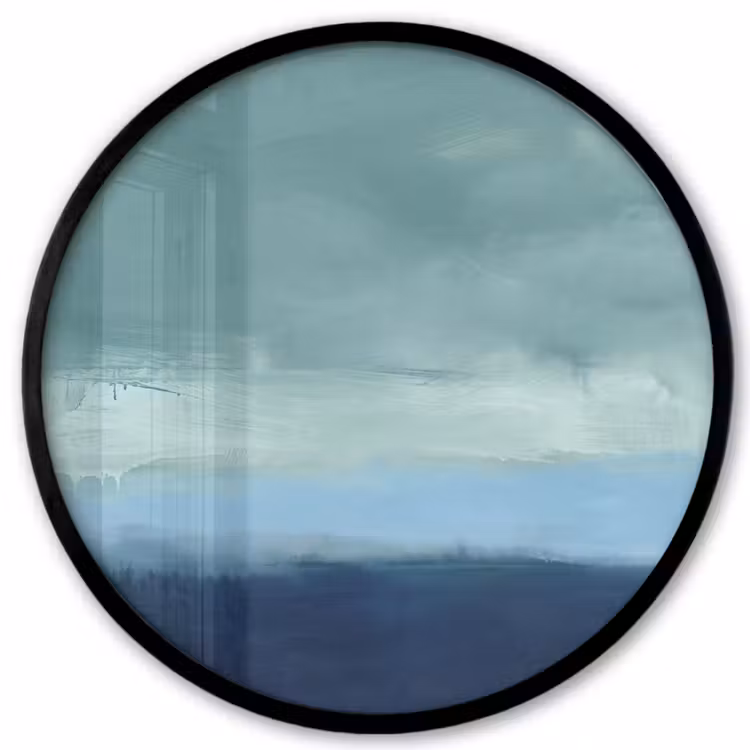 Abstract - Lagen - Rust - Modern - Blauw Fotolijst rond zonder passe partout klein -3d