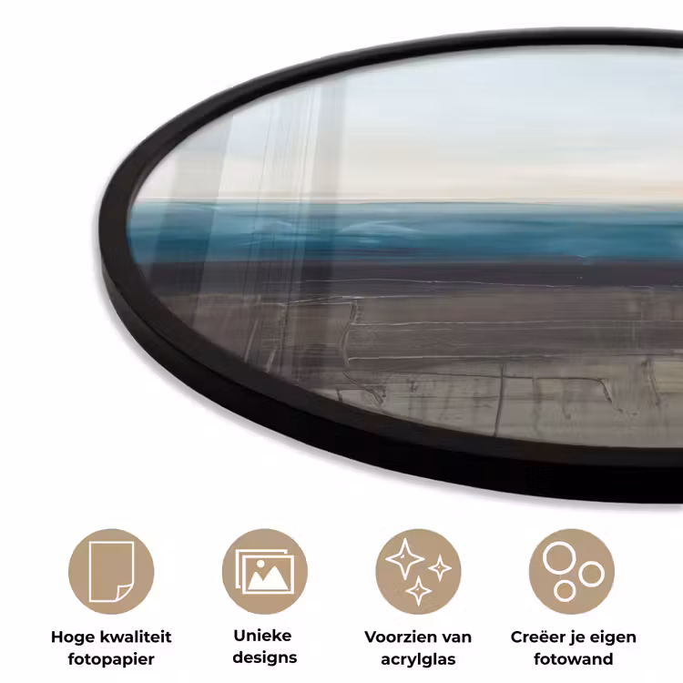 Abstract - Landschap - Horizon - Blauw - Modern Fotolijst rond zonder passe partout klein -closeup_NL
