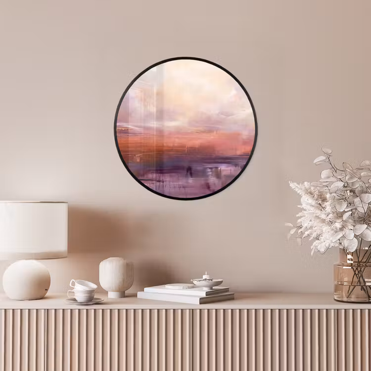 Abstract - Landschap - Modern - Paars - Oranje Fotolijst rond zonder passe partout klein -sfeer3