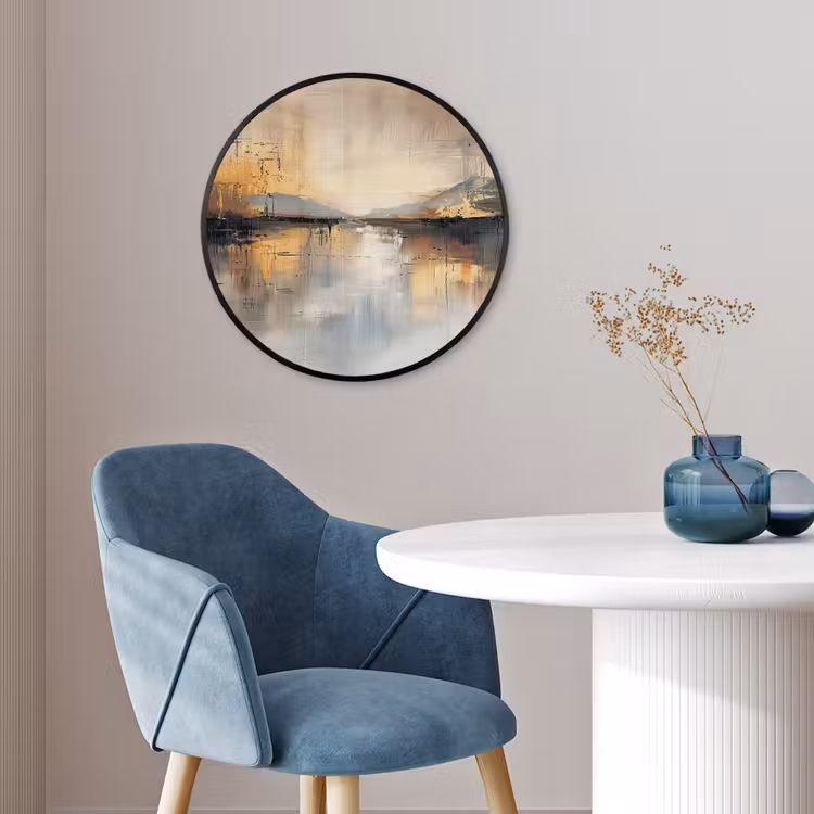 Abstract - Modern - Beige - Aesthetic - Goud Fotolijst rond zonder passe partout klein -sfeer2