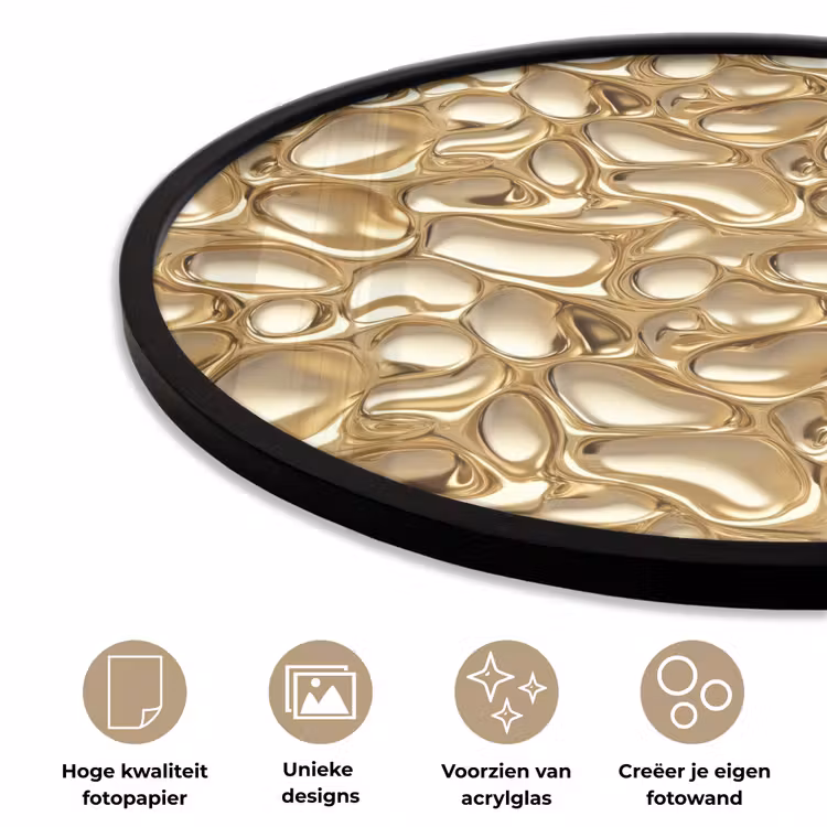 Abstract - Modern - Goud Fotolijst rond zonder passe partout klein 856 -closeup_NL