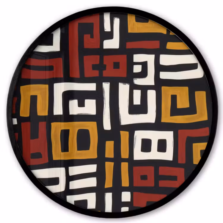 Abstract - Patroon - Rood Fotolijst rond zonder passe partout klein -3d
