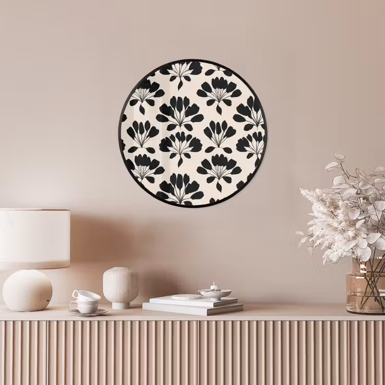 Abstract - Patroon - Zwart Fotolijst rond zonder passe partout klein 856 -sfeer3