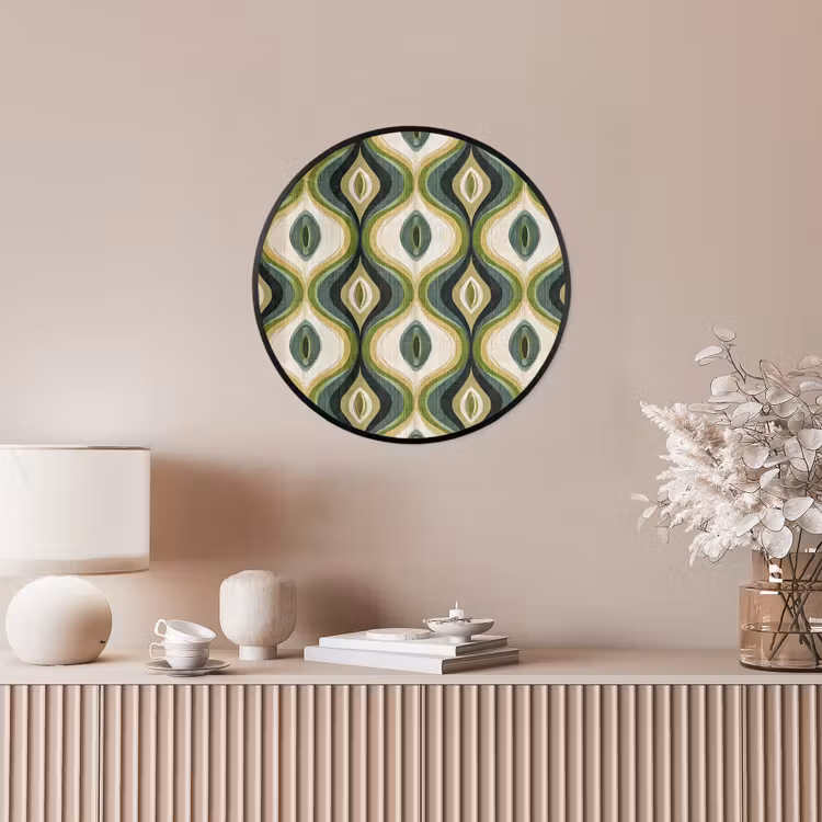 Abstract - Ritmisch - Groen Fotolijst rond zonder passe partout klein 856 -sfeer3