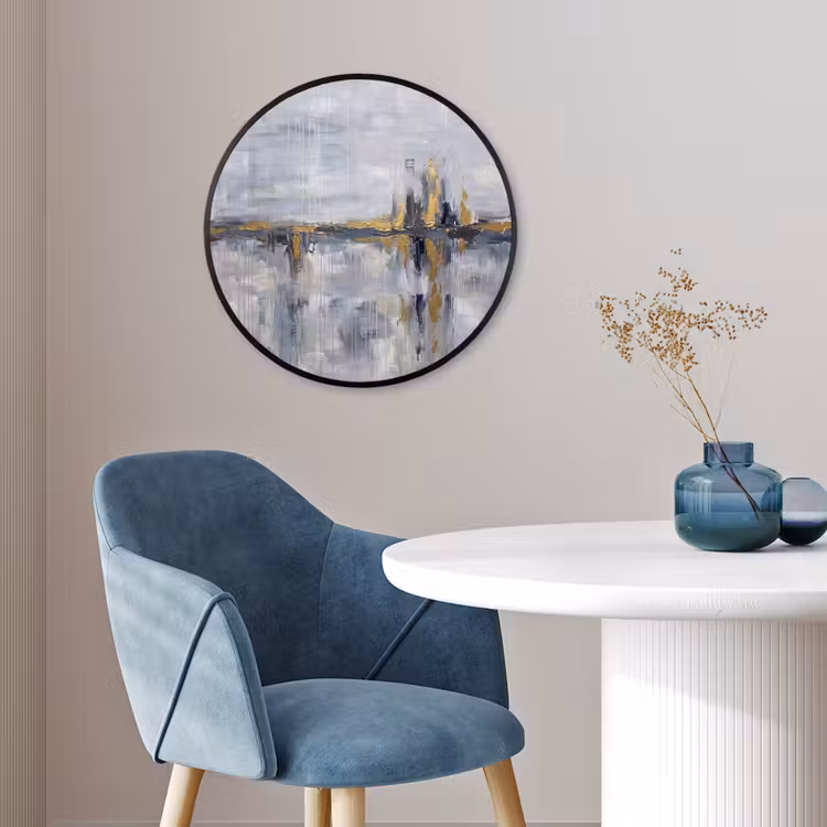 Abstract - Structuur - Goud - Grijs - Modern Fotolijst rond zonder passe partout klein -sfeer2