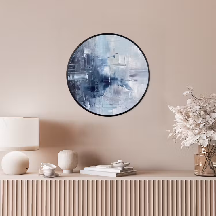 Abstract - Textuur - Kunst - Modern - Blauw Fotolijst rond zonder passe partout klein -sfeer3