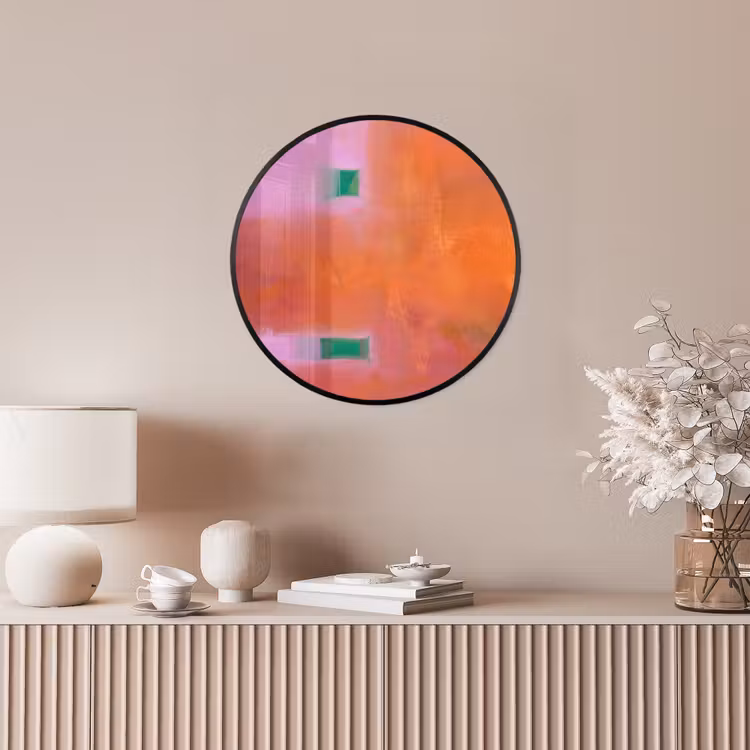 Abstract - Vlakken - Kunst - Modern - Oranje Fotolijst rond zonder passe partout klein -sfeer3