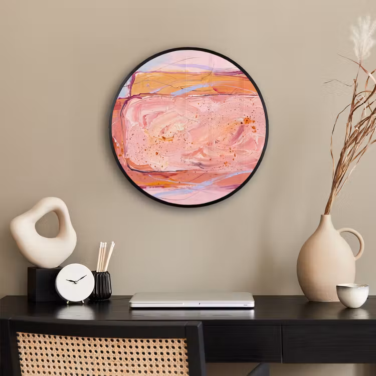 Abstract - Vormen - Modern - Roze Fotolijst rond zonder passe partout klein -sfeer1
