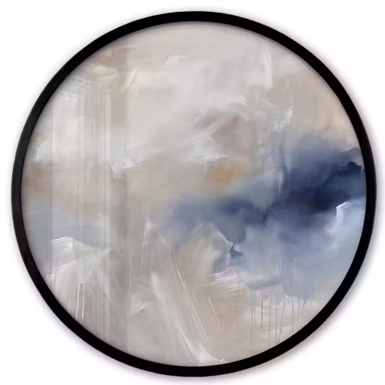 Abstract - Wolken - Sfeer - Modern - Beige Fotolijst rond zonder passe partout klein -3d