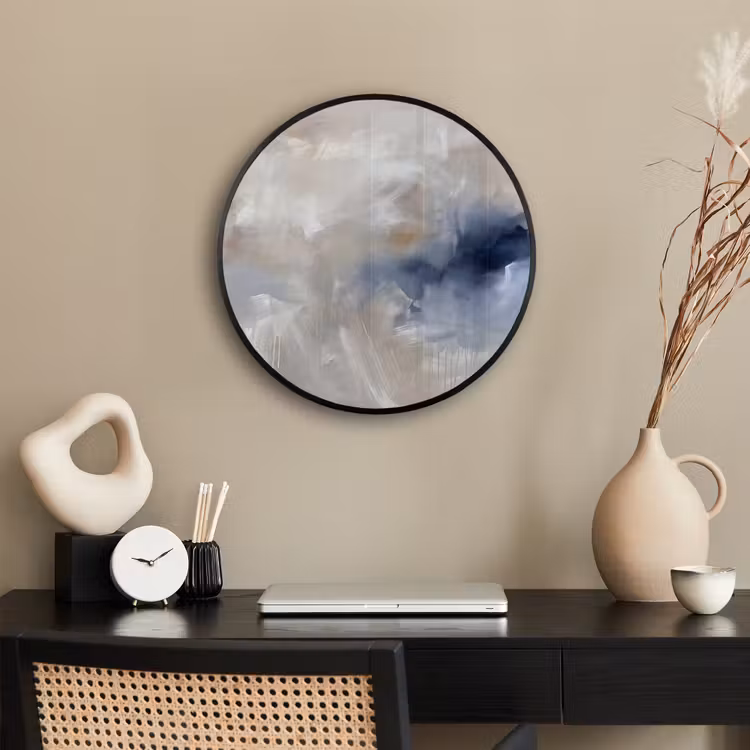 Abstract - Wolken - Sfeer - Modern - Beige Fotolijst rond zonder passe partout klein -sfeer1