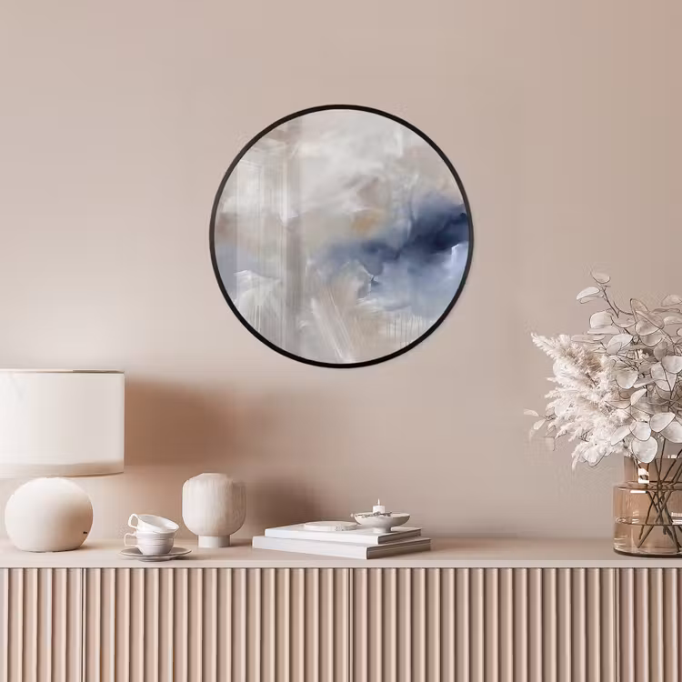 Abstract - Wolken - Sfeer - Modern - Beige Fotolijst rond zonder passe partout klein -sfeer3